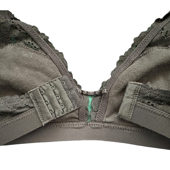 Aerie Lace Halter Bralette Lined Black Wireless Hook & Eye Close Size Large - Picture 7 of 13